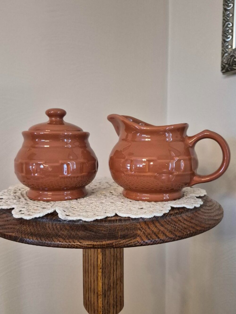 Longaberger Cream and Sugar Set, Woven Traditions Spice Collection